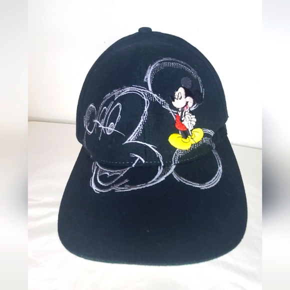 Disney Accessories - Disney -Walt Disney World -Mickey Mouse Cap In Black And Embroidered Mickey